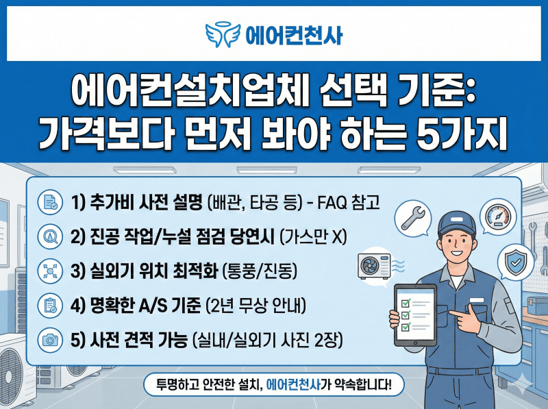 에어컨설치업체선택기준 수원에어컨천사변경